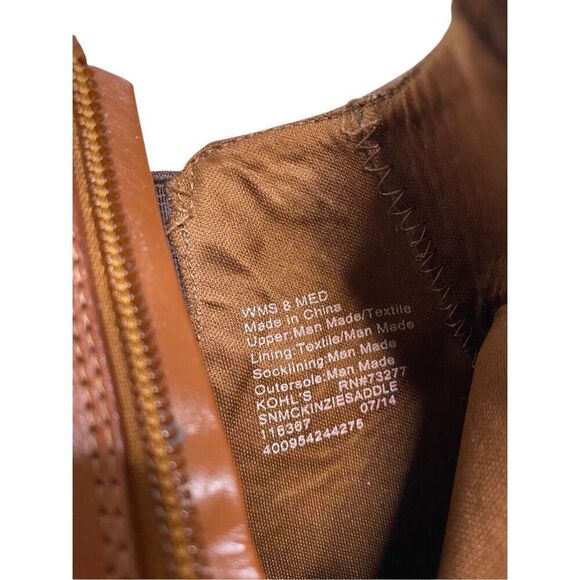 Sonoma Brown Ankle Boots Side Zip Stacked Heel Booties Size 8M Office Business - Picture 4 of 9